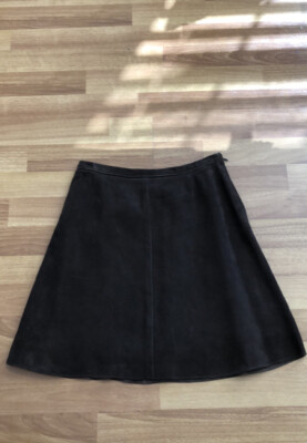 Jupe Mini En Cuir Vintage Dolce & Gabbana Années 90 - Taille 2 Marron - Occasion Bon état