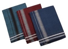 Men's Kerala Style Cotton Dhoti Single size -1.9 meters Multicolor Pack of 3 