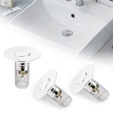 3Pcs Universal Bathroom Sink Stopper Drain Strainer Pop Up Drain Stopper