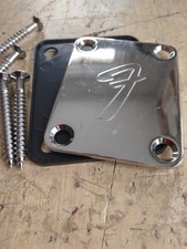 Fender Engraved Guitar neck plate, Chrome, Metal, Silver, with gasket  screws