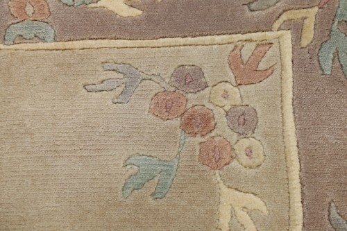 Beige Nepalese Oriental Runner Rug 2x5 Ft Handmade Wool Carpet Bordered Modern - Afbeelding 8 van 18