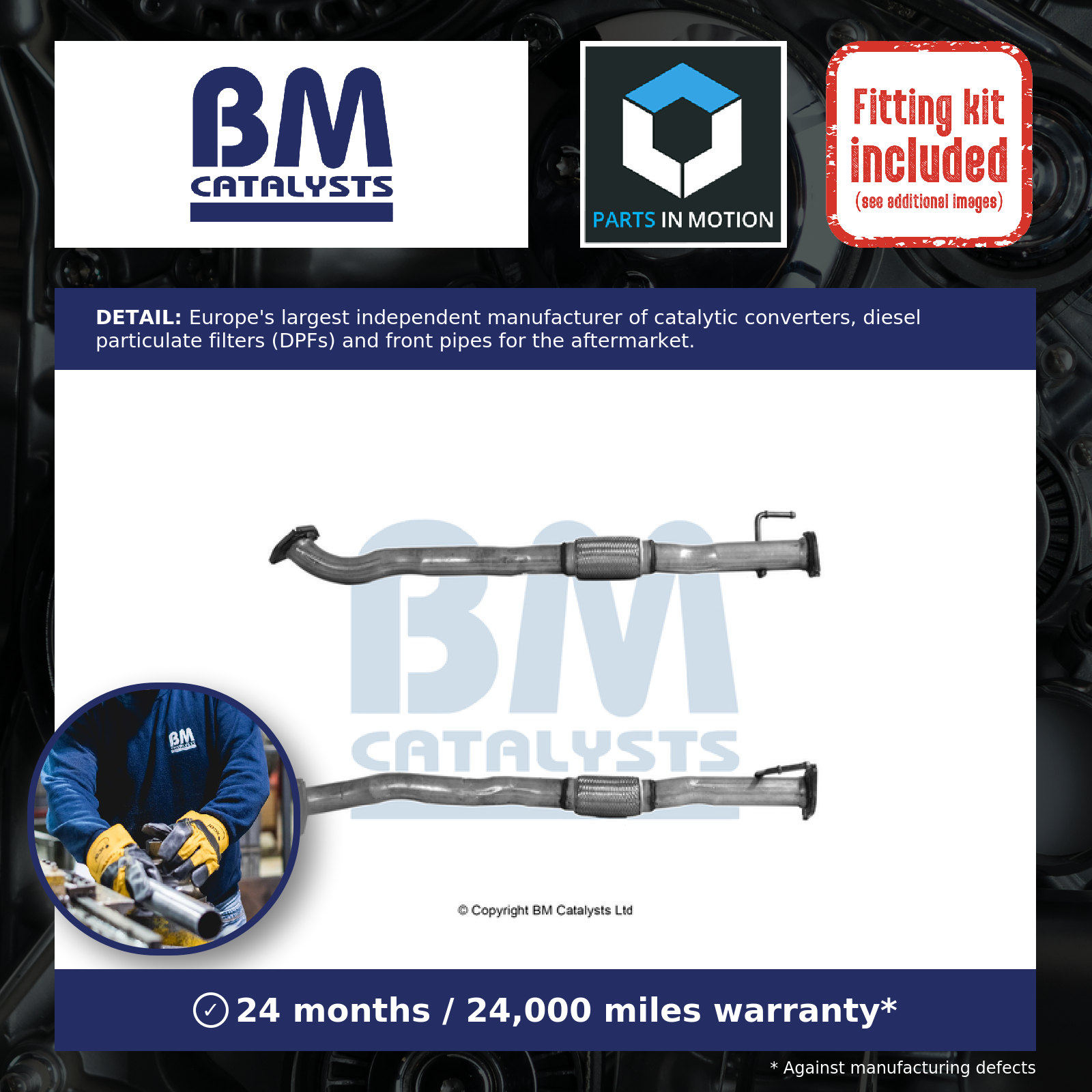 BM Catalysts Connecting Exhaust Pipe BM50706 - Image 6
