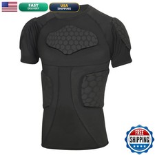 Men's Padded Compression Shirt Football Rib Protectors 6-Pads XL