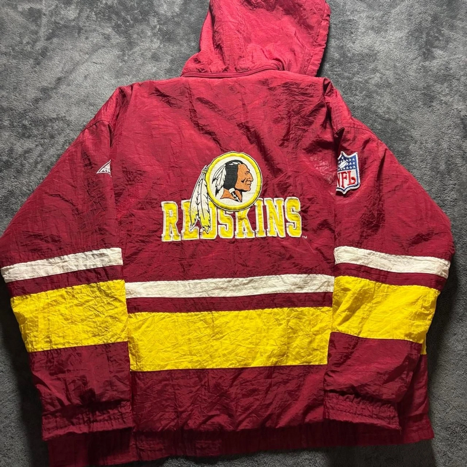 90s Apex One NFL Pro Line Washington Quarter Zip Nylon Pullover Jacket XL image 2