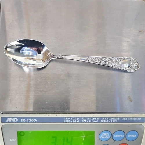 S. Kirk & Son Sterling Silver Spoon Floral Pattern 31.4g Antique