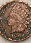 1906 Indian Head Cent Penny 1C - VF - #13657