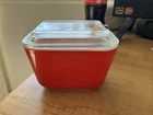 Vintage Pyrex Red Refrigerator Dish #0501 With Lid # 501-C