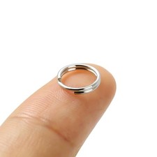 2 Pcs 925 Sterling Silver Split Jump Ring Connector Charm Jewelry Findings Ke...