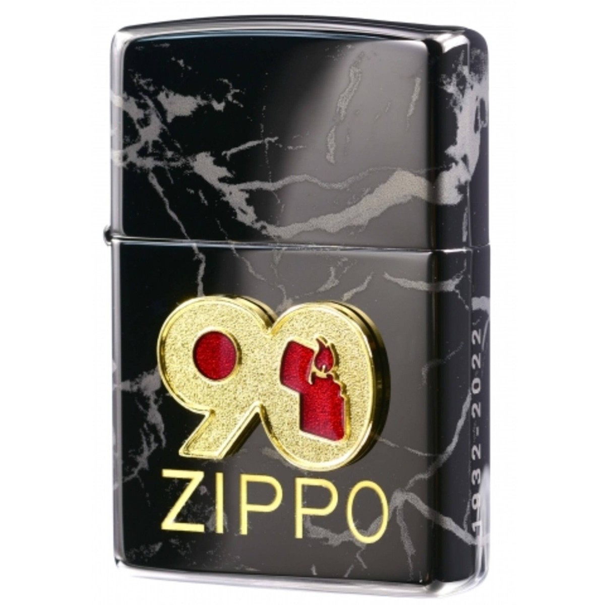 Zippo Windproof Lighter 90th Anniversary Design High Polish Black