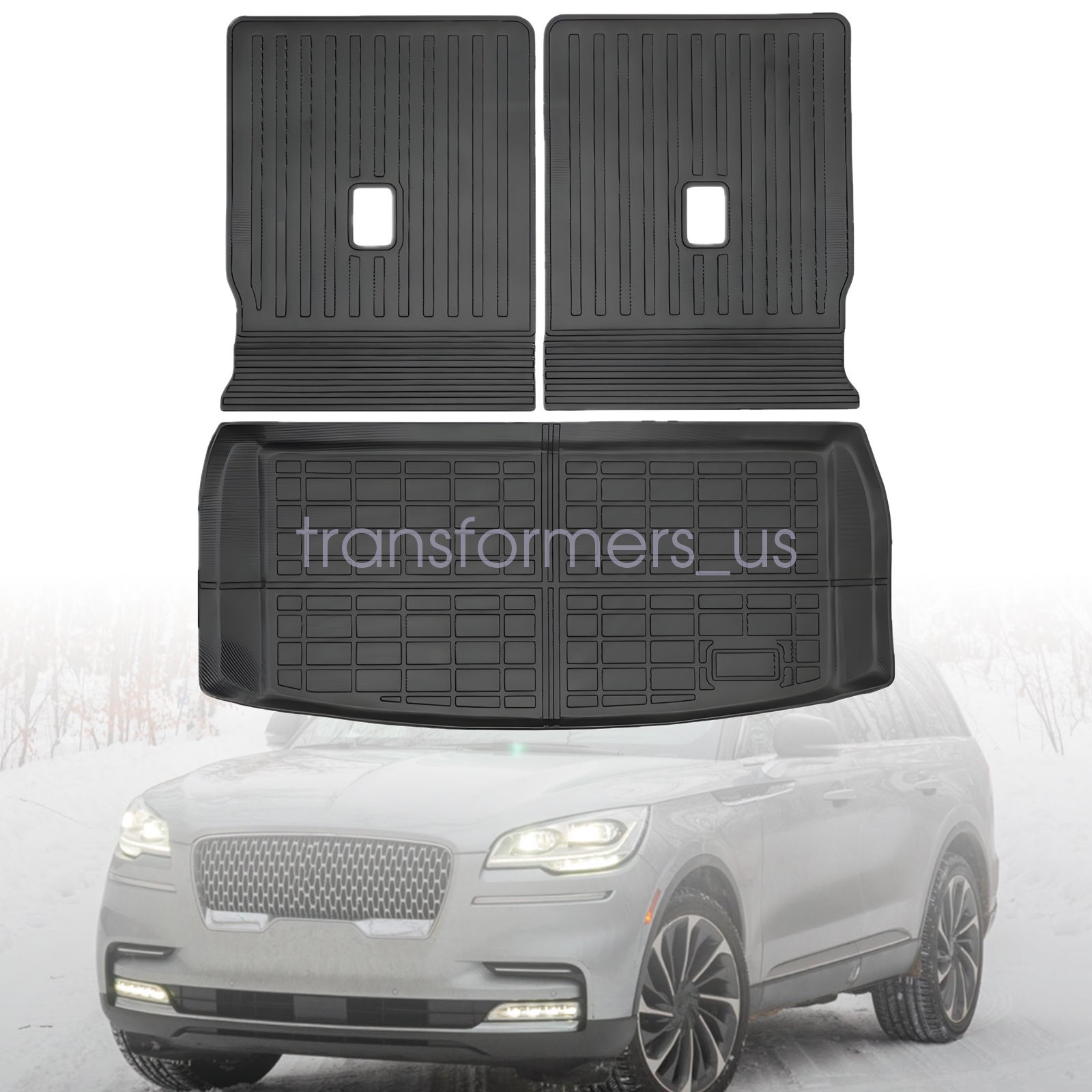 TPE Trunk Cargo Liners+Backrest Mats Fits 2020-2025 Lincoln Aviator All-Weather