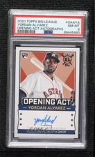 2020 Topps Big League Opening Act Yordan Alvarez #OAA-YA PSA 8 Auto q2s