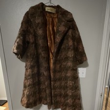 Vintage Lilli Ann Women s Long Plaid Overcoat...