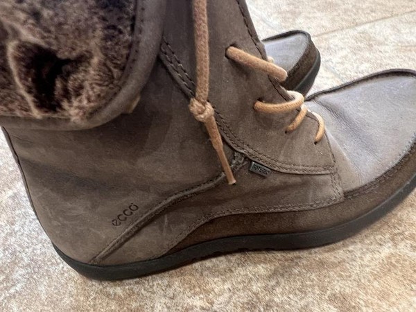 Women Ecco Boots Brown Nubuck 40 #3QS5