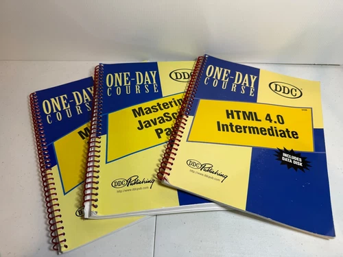 DDC One Day Course Books Mastering JavaScript HTML 4.0 With Disks Lot of 3 deal from eBay