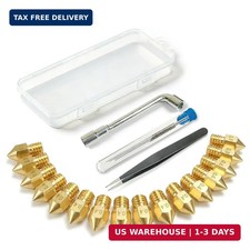 3D Printer Nozzle Kit, 16PCS MK8 Brass Nozzles 0.2/0.4/0.6/0.8/1.0mm with Wrench
