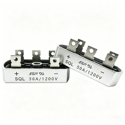 2Pcs SQL50A 1200V 50A 3 Phase Bridge Rectifier, Aluminum Case AC to DC Diode