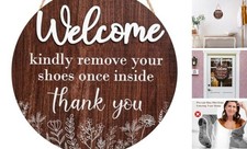 Welcome Please Remove Your Shoes - No Shoes Sign for Home 10 x 10 