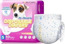 HONEY CARE All-Absorb Disposable Female Dog SMALL(Pack of 1), WHITE AND BLUE 