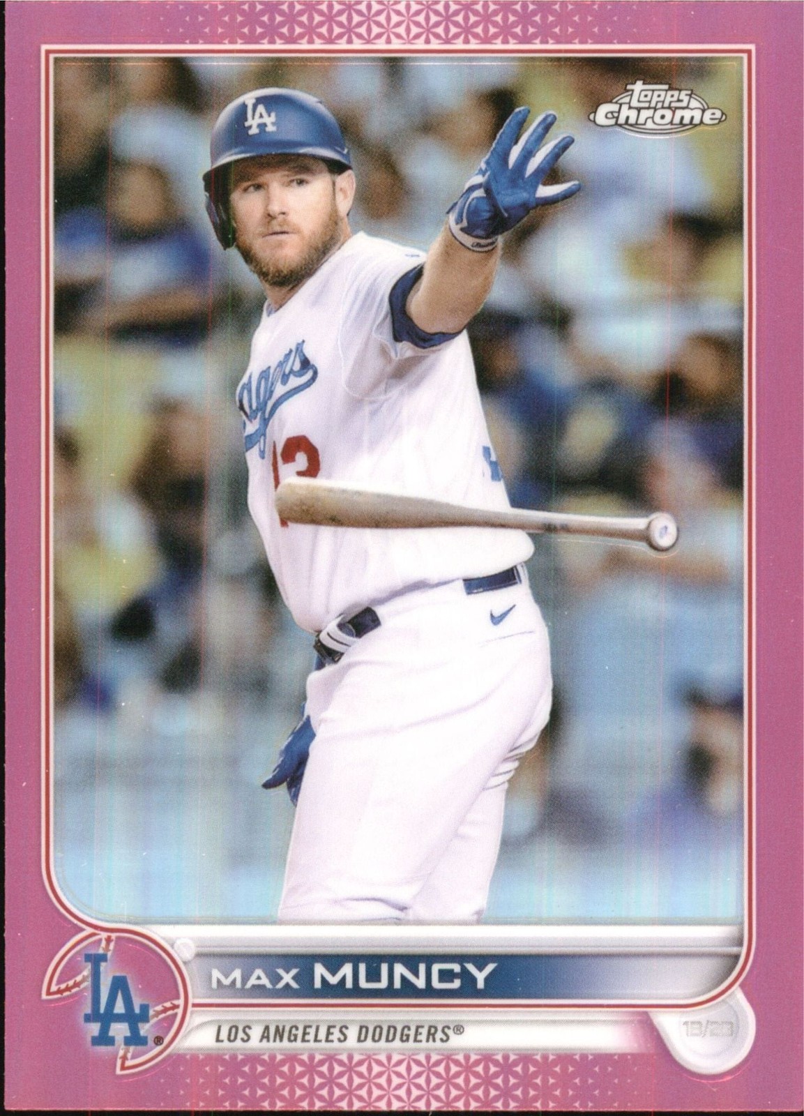 2022 Topps Chrome Pink Refractor Parallel #42 Max Muncy Los Angeles Dodgers
