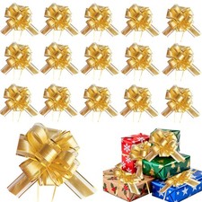 20 PCS 6 Inch Pull Bows For Gift Wrapping Ribbon Christmas Wedding Gold