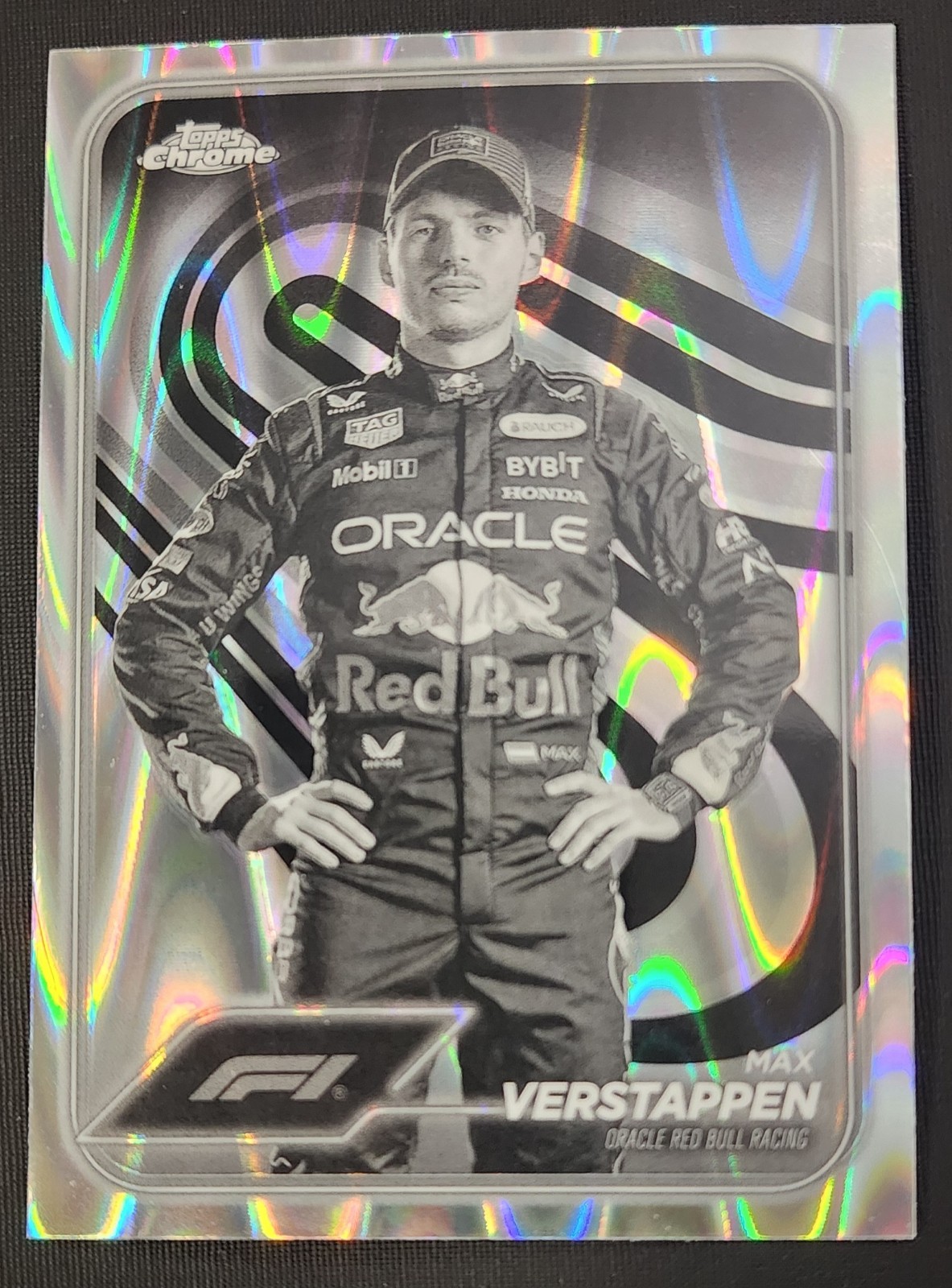Topps Chrome F1 Drivers Max Verstappen #1 Black & White RayWave NM Free Shipping view 1
