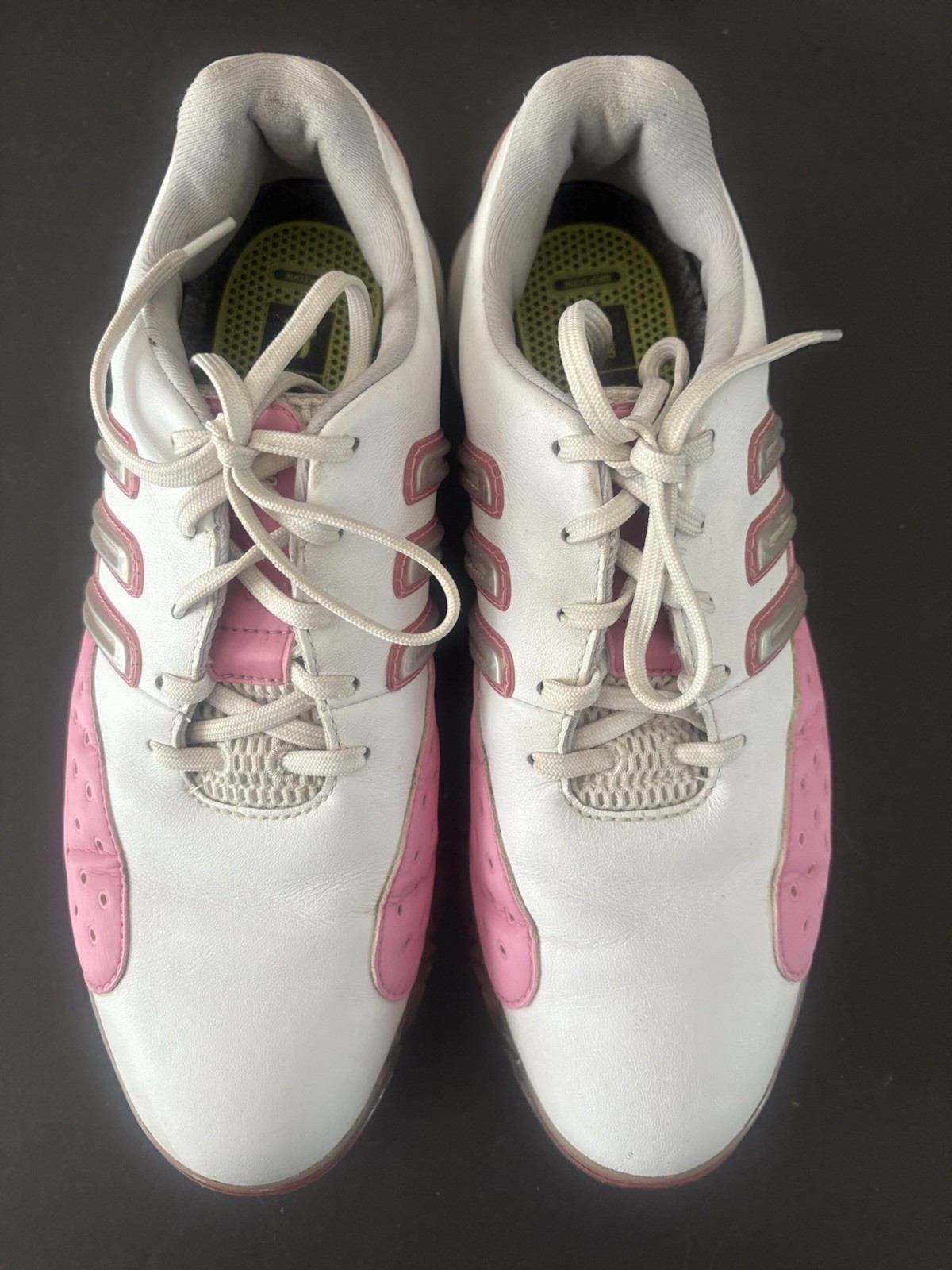 Adidas X-Traxion Leather Golf Shoes Size 8.5 White Pink 791003-image