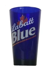 New Vintage Labatt Blue 16 Oz Beer Pint Glass Heavy Cobalt Blue Glass 