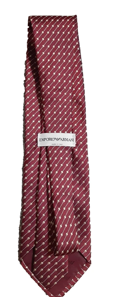 Emporio Armani Red With Gold Squares Tie - Image 2 of 4