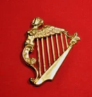 CIVIL WAR Brass LARGE IRISH Goddess Eire HARP INSIGNIA COAT/HAT/CAP