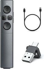 2-in-1 USB Type C Presentation Clicker, Rechargeable Wireless Presenter Remote,