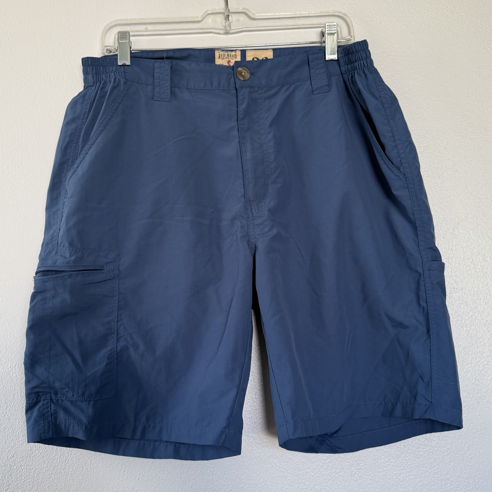 RedHead Co Cargo Hiking Shorts Mens 36 Blue Nylon Lightweight Outdoor Utility