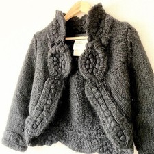 tricot COMME des GARCONS Hand Knit Jacket Cardigan Black AD2005