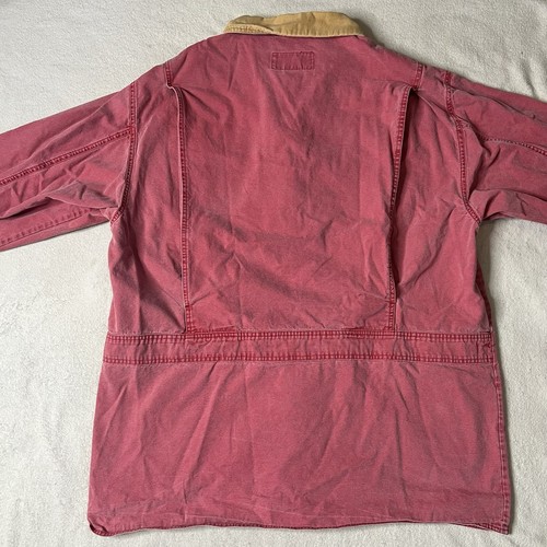Vintage Eddie Bauer Field Jacket Mens XL Faded Burgundy Canvas Chore Corduroy - Picture 2 of 24