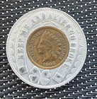 1908p, Indian Head Cent, AU, Liberty & Beads, In "Keep Me & Never Go Broke" Coin