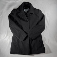 Nine West Women’s Black Wool Blend Peacoat Size 10 Made In Europe