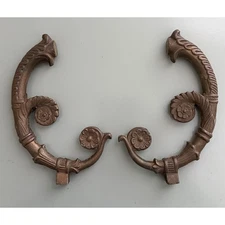 Antique French Bronze Door Pull Furniture Handle Ormolu Rococo Louis XV 19th Cen