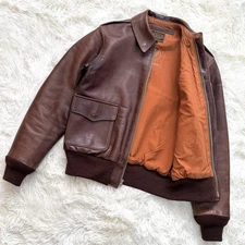 Buzz Rickson’s A-2 Leather Bomber Jacket Brown Vintage  42/46cm
