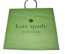 Kate Spade New York Shopping Gift Paper Green w Black Lettering Large Reusable
