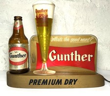RARE! VTG 1940s RR Kellogg Motion Bubbler Display Sign GUNTHER Beer Baltimore