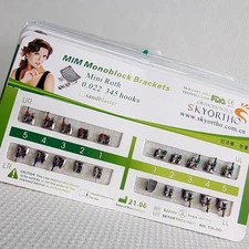 10 Sets Dental Metal Bracket MIM Monoblock Mini MBT 022 345 hooks Mesh Base