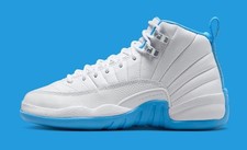Nike Air Jordan 12 Retro GS Melo White Blue 153265-112 Kid's Women's no lid 6.5
