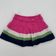 Gymboree Girls Pink Colorblock Pleated Skort Size 6 2000s Cotton Twill Skirt