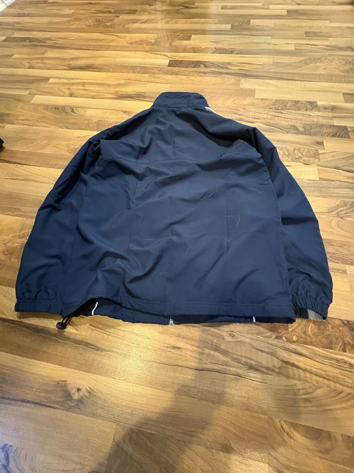 De Colección Reebok Conjunto de Traje de Pista Hombres Mediano Rompevientos Chaqueta Pantalones Calentamiento Forrado Azul Marino Foto 4 de 4