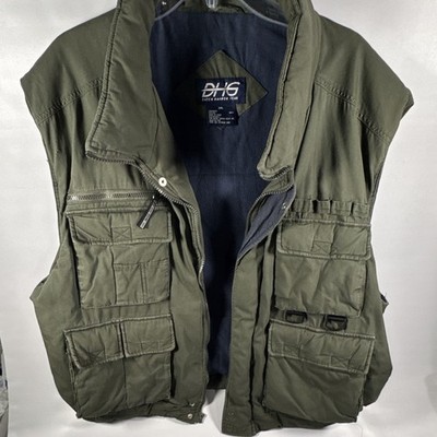 DHG Dutch Harbor Gear Men s Green Full Zip Utility Vest Multi-Pocket Lined 3XL