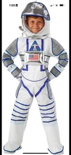 Astronaut Child Halloween Costume Unisex Kids Spaceflight Jumpsuit w Helmet