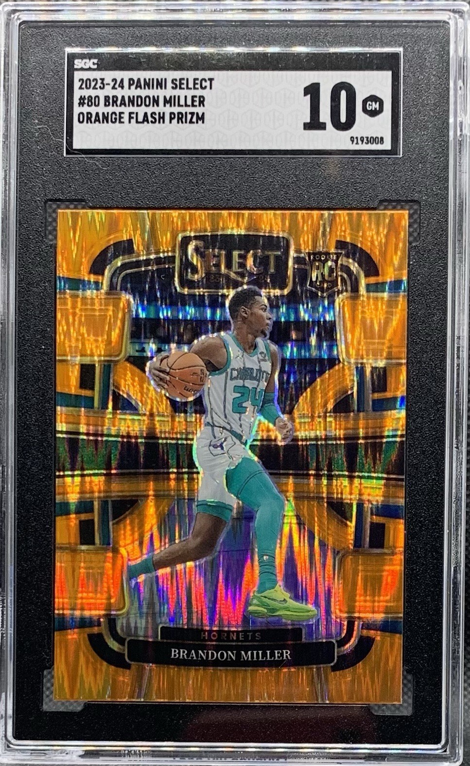 2023 PANINI SELECT ORANGE FLASH #80 BRANDON MILLER ROOKIE RC SGC 10 GEM MINT 💎
