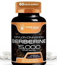 Berberine Supplement 15,000mg - Berberine with Ceylon Cinnamon, Overall Wellness