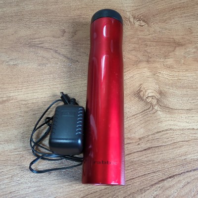 Rabbit Automatic Electric Corkscrew Wine Bottle Opener Red & Power Adapter