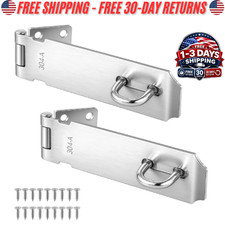 2 Pcs Stainless Steel Hasp Latch 5 Inch Heavy Duty Door Lock with Screws