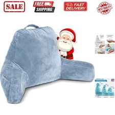 Carolina Blue,  Reading Pillow in Bed Rest Chair, Shredded Memory Foam Large ...